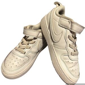 Nike Air Force One Sneakers Kid’s Hook & Loop White Leather Size 9